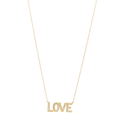 Jennifer Meyer 18K Yellow Gold Diamond Love Pendant Necklace 1 of 4