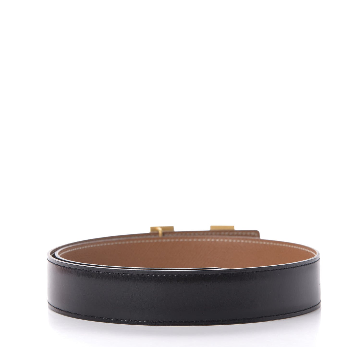 Box Courchevel 32mm H Belt 75 Black Gold