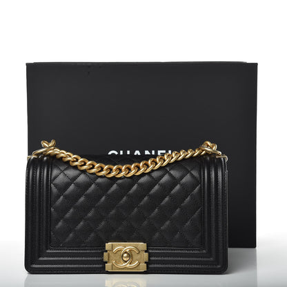 Chanel Caviar Quilted Medium Boy Flap Black 9 of 9