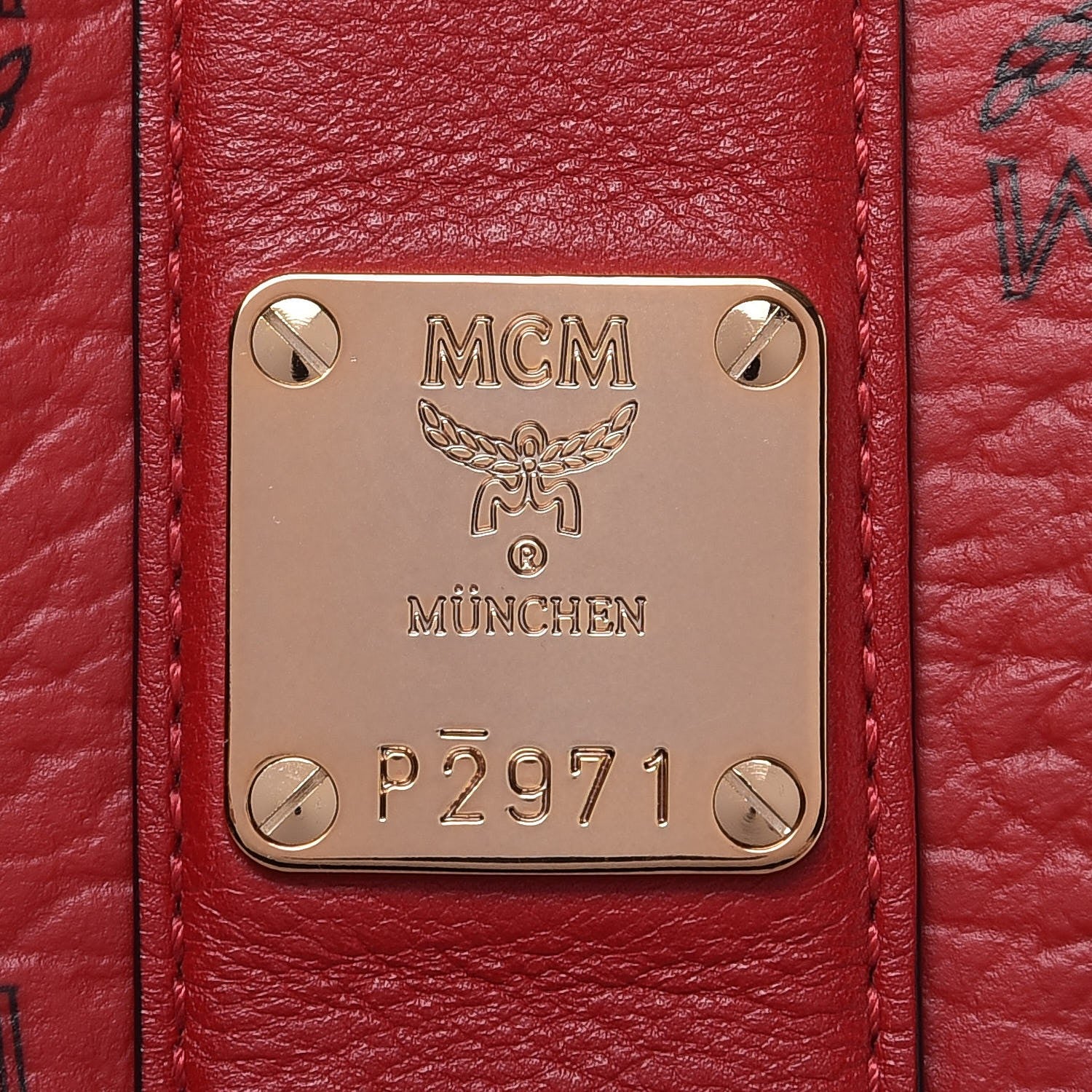 MCM Visetos Large Liz Reversible Shopper Tote Ruby Red 10 of 12