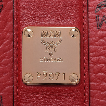 MCM Visetos Large Liz Reversible Shopper Tote Ruby Red 10 of 12