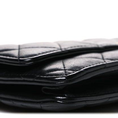Chanel Lambskin Quilted Wallet On Chain WOC Black 10 of 13