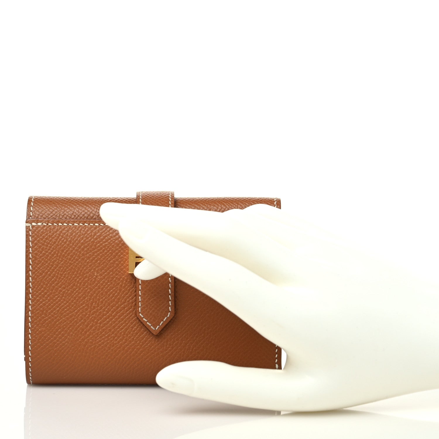 Hermes Epsom Tri-Fold Compact Bearn Wallet Gold 2 of 8