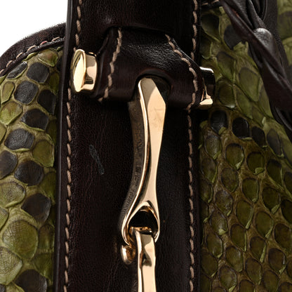 Gucci Snakeskin Medium Pelham Tote Green Brown 14 of 14
