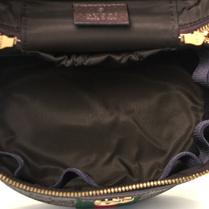 Gucci GG Supreme Monogram Textured Calfskin Web Ophidia Vanity Cosmetic Case Beige Ebony New Acero 5 of 10