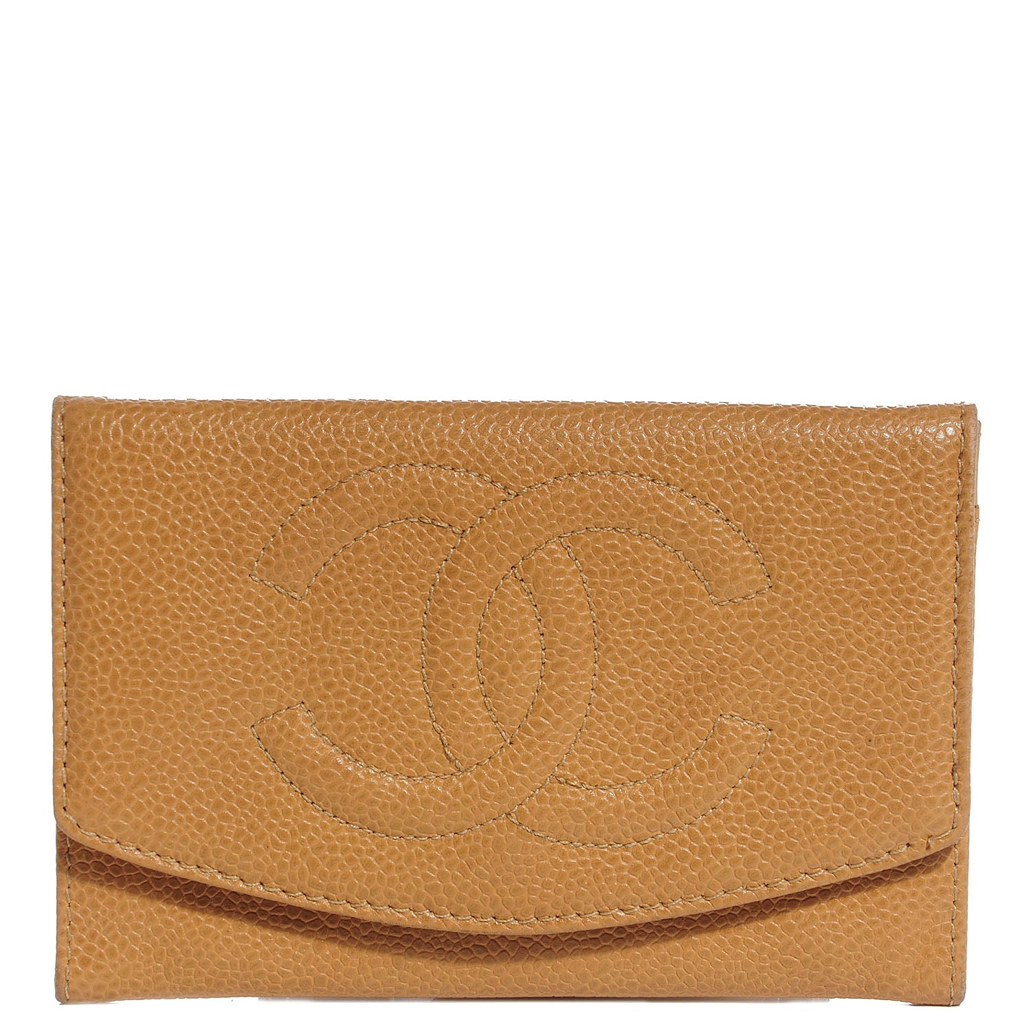 Chanel Caviar Card Holder Wallet Beige 1 of 8