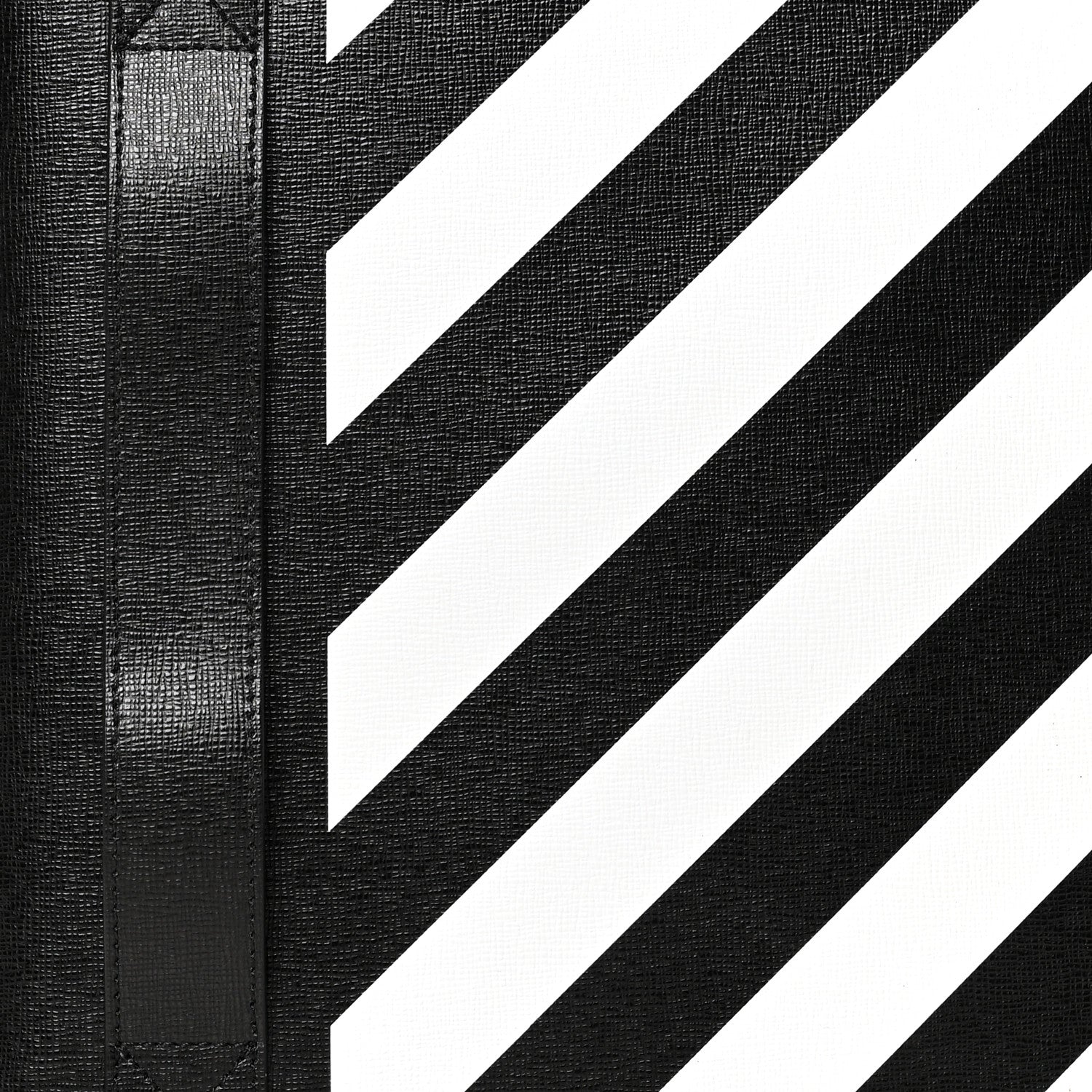 Off-White Saffiano Striped Diag Agenda Black White 7 of 9