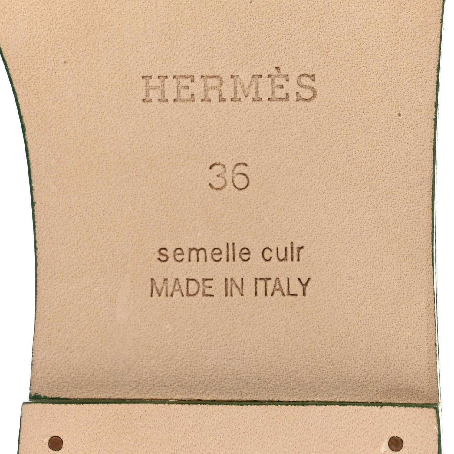 Hermes Epsom Oran Sandals 36 Vert Cactus 8 of 9