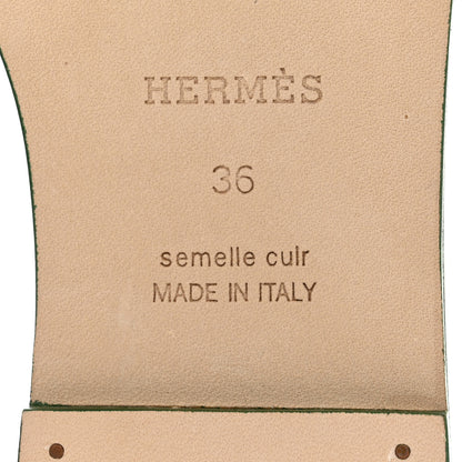 Hermes Epsom Oran Sandals 36 Vert Cactus 8 of 9