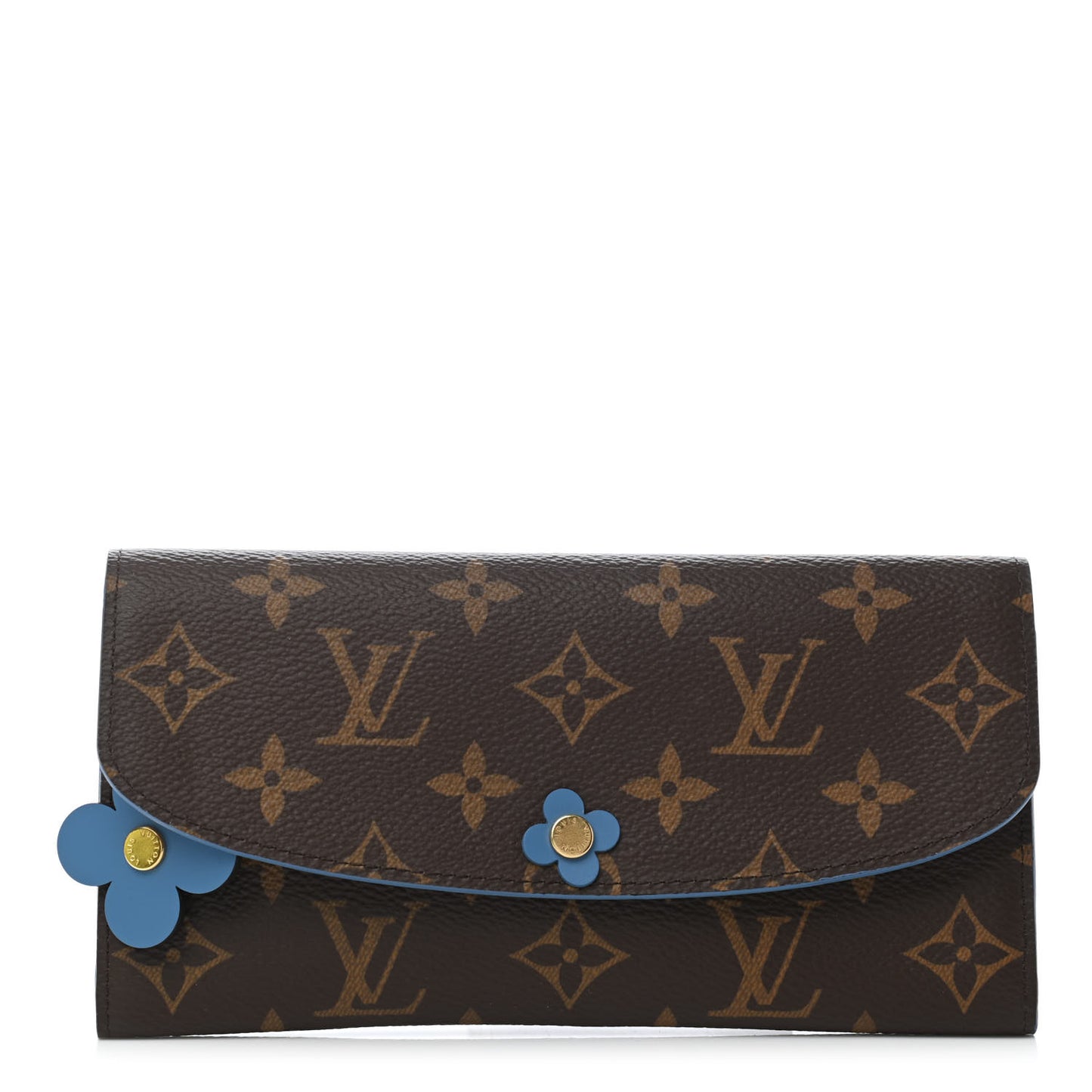 Monogram Bloom Flower Emilie Wallet Blue Jean