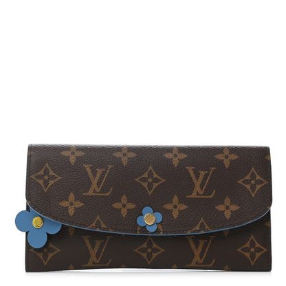 Louis Vuitton Monogram Bloom Flower Emilie Wallet Blue Jean 1 of 5
