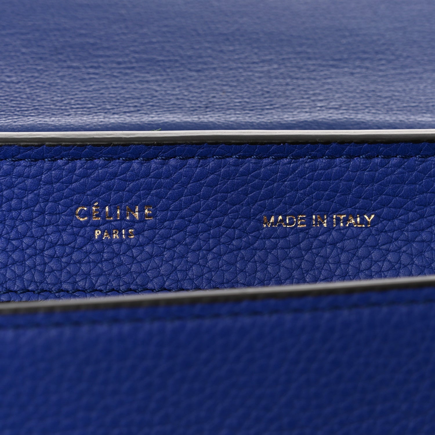 Celine Drummed Calfskin Suede Medium Trapeze Indigo 6 of 12