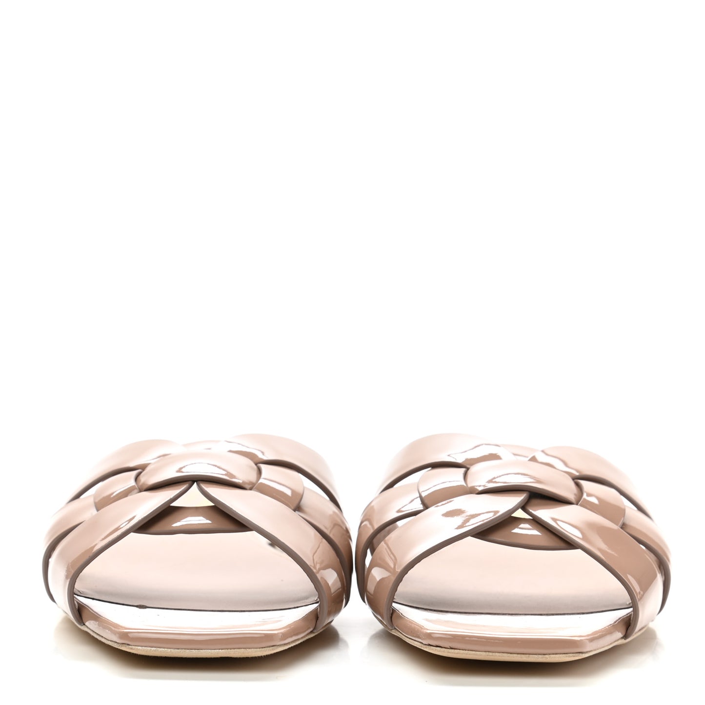 Patent Calfskin Nu Pied 05 Slide Sandals 37 Nude