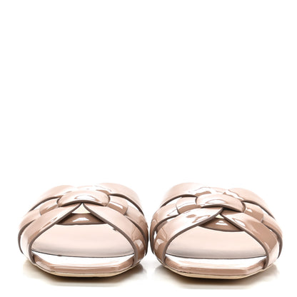 Saint Laurent Patent Calfskin Nu Pied 05 Slide Sandals 37 Nude 2 of 8