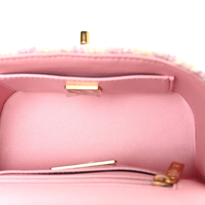 Chanel Tweed Handle Crush Top Handle Flap Bag Pink Ecru 5 of 10