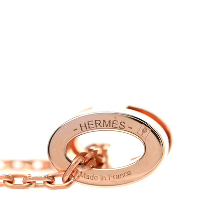 Hermes Lacquered Rose Gold Mini Pop H Pendant Necklace Bleu Zephyr 4 of 4