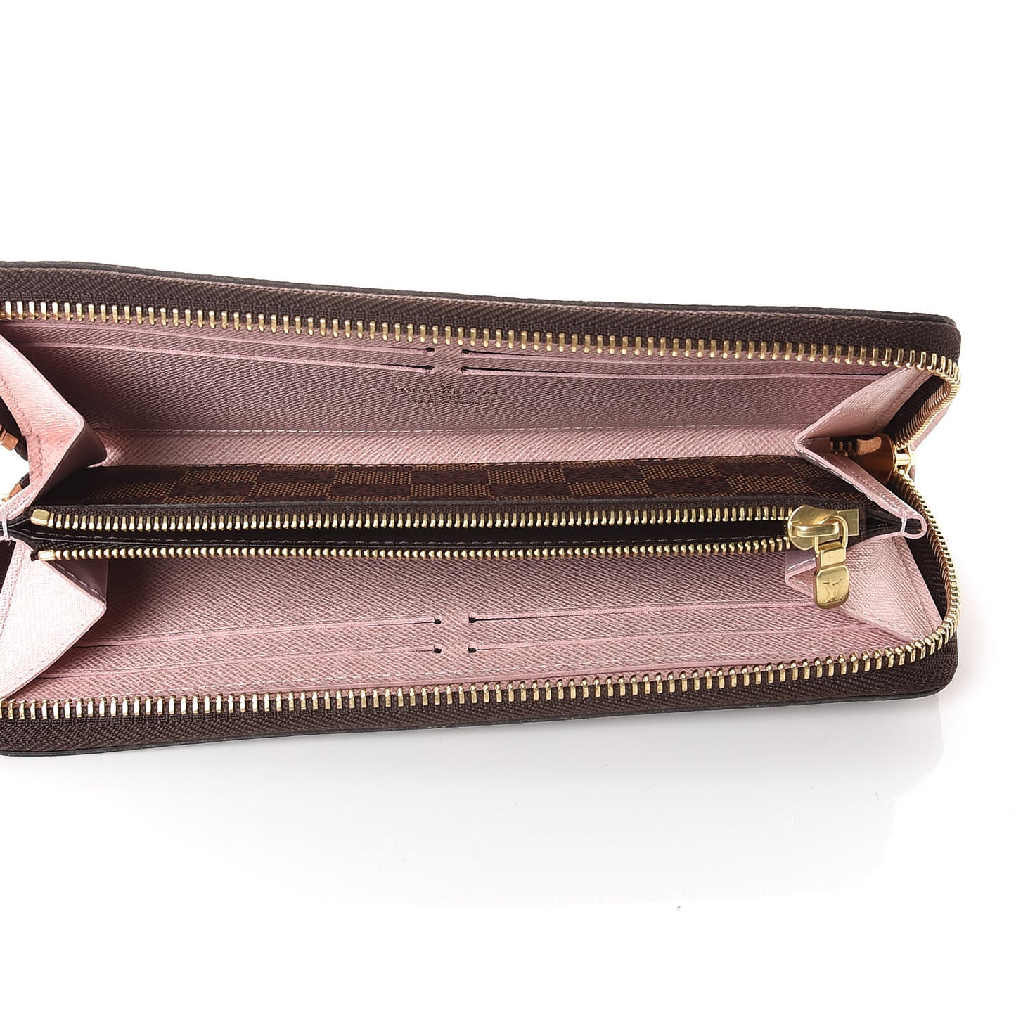 Damier Ebene Clemence Wallet Rose Ballerine