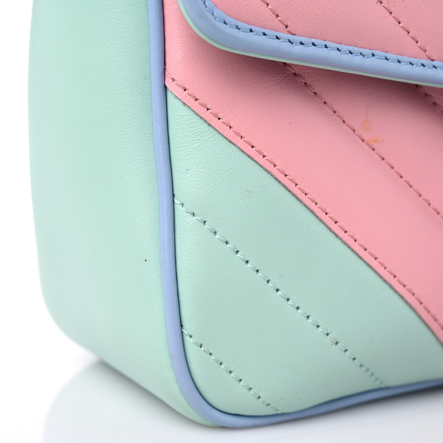 Gucci Calfskin Matelasse Diagonal Small GG Marmont Shoulder Bag Multicolor Pastel 14 of 14