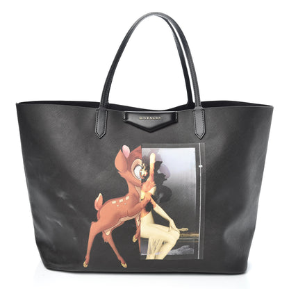Givenchy Textured Coated Canvas Bambi Print Large Antigona Tote Black 3 of 15
