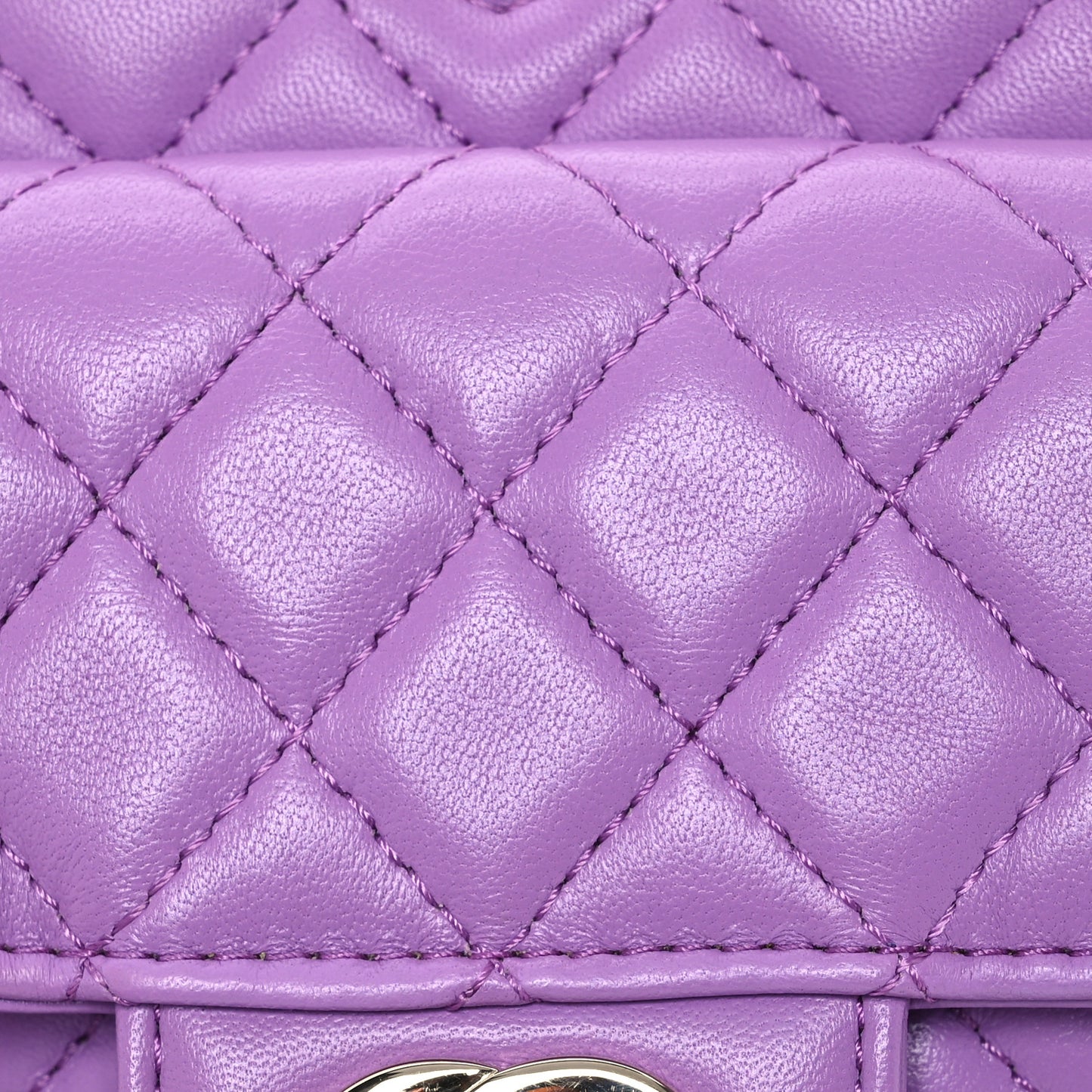 Lambskin Quilted CC In Love Heart Bag Purple