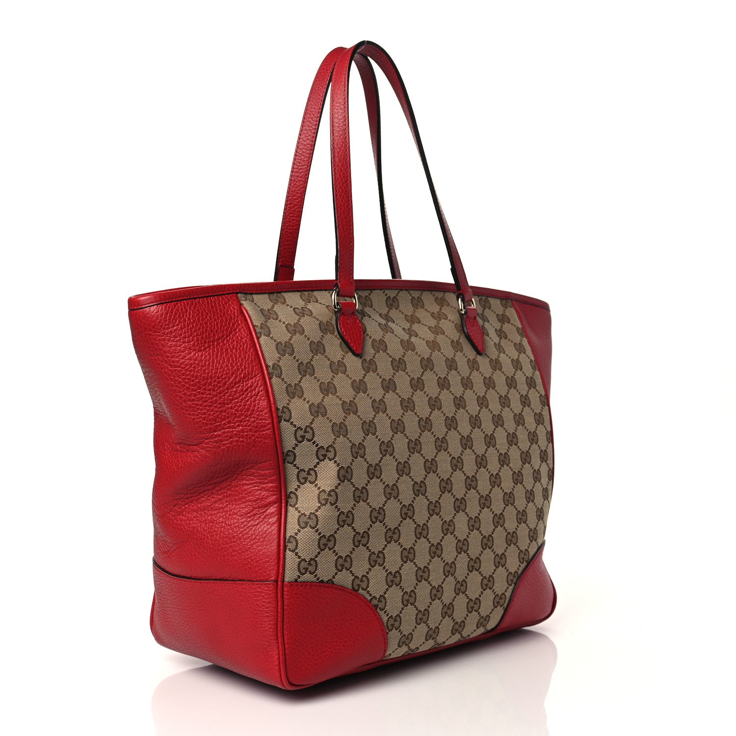 Gucci Monogram Bree Zippered Tote Beige Red 3 of 11