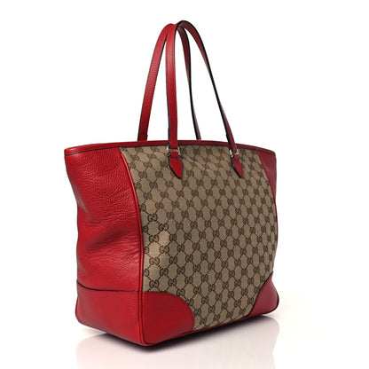 Gucci Monogram Bree Zippered Tote Beige Red 3 of 11