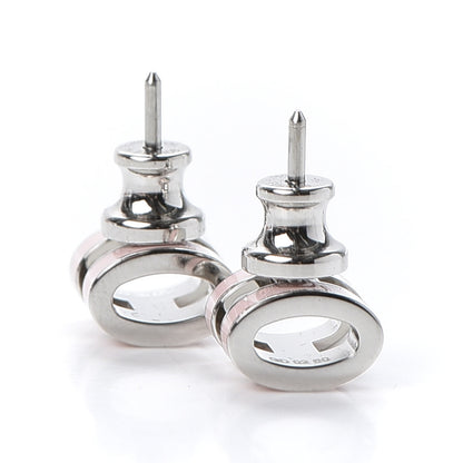 Hermes Silver Lacquered Pop H Earrings Rose Dragee 3 of 5