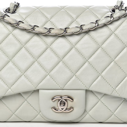 Chanel Lambskin Quilted Jumbo Single Flap Green 10 of 11