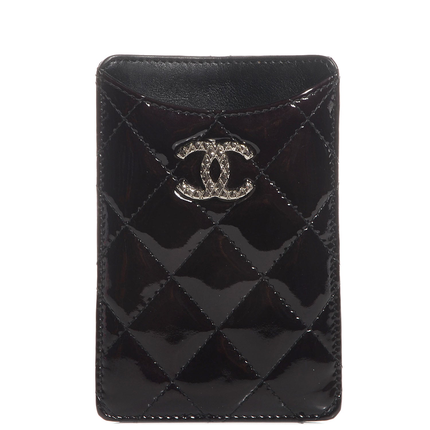 Chanel Patent Quilted Brilliant iPhone 4 Case Black 1 of 8