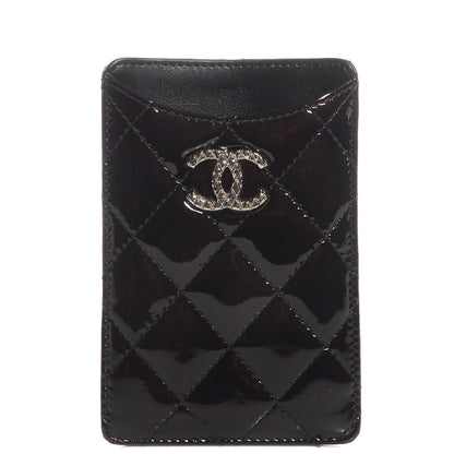 Chanel Patent Quilted Brilliant iPhone 4 Case Black 1 of 8