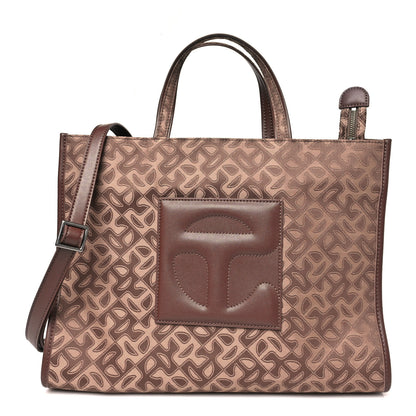 Telfar Monogram Jacquard Medium Shopping Bag Chocolate 1 of 9