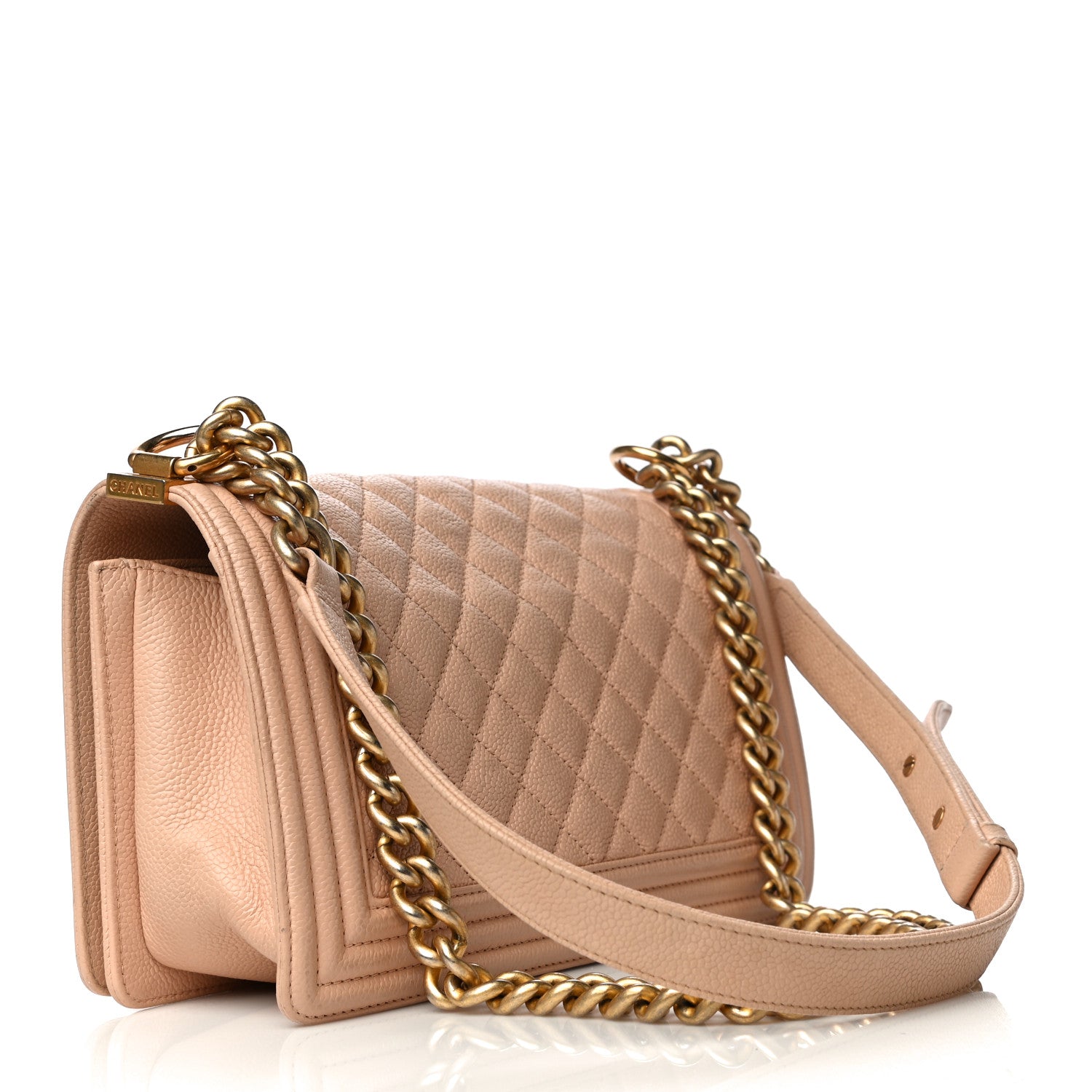 Chanel Caviar Quilted Medium Boy Flap Beige 3 of 27