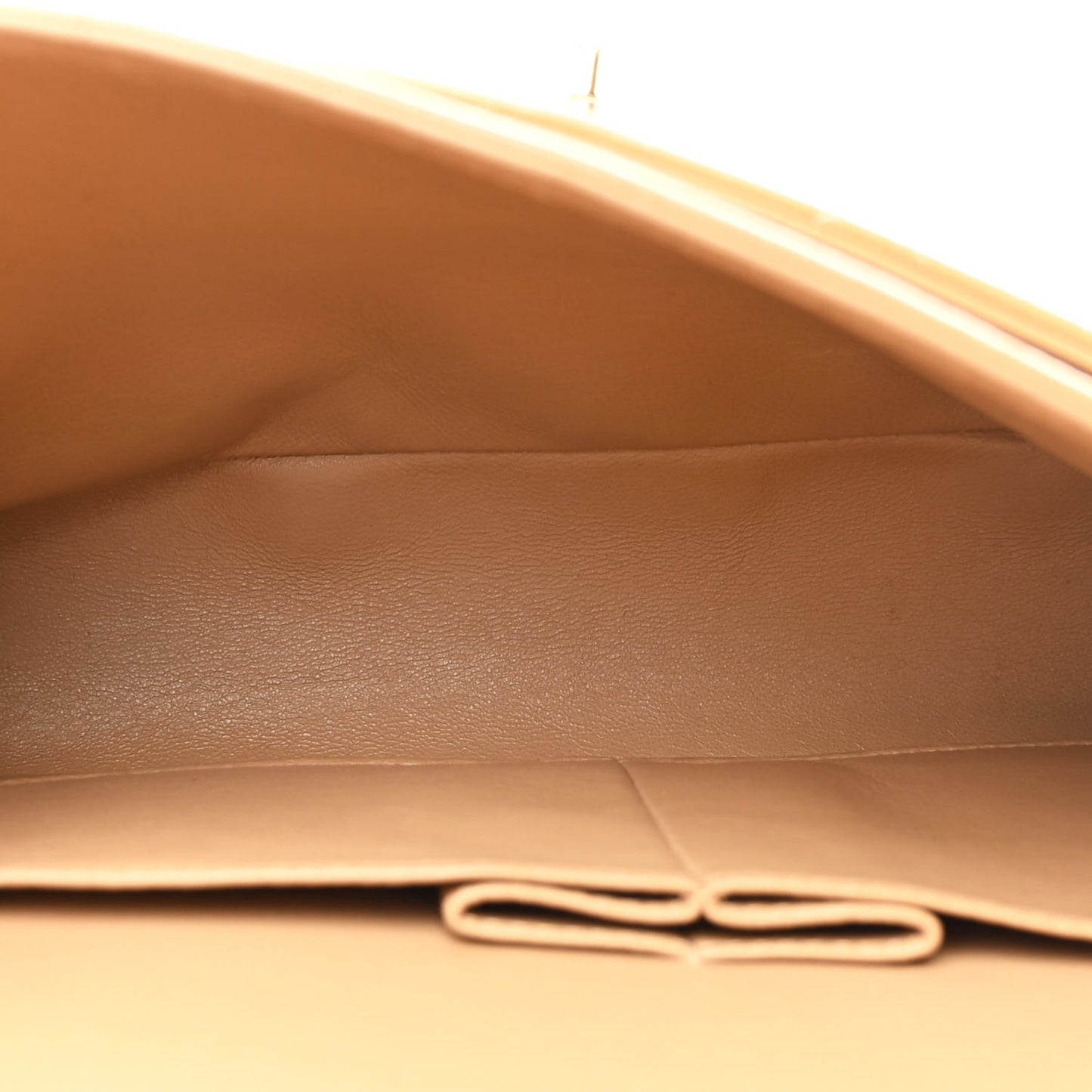 Lambskin Quilted Medium Double Flap Beige