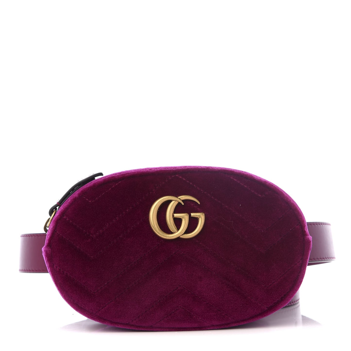 Velvet Matelasse GG Marmont Belt Bag 85 34 Fuchsia Violet Cyclamen