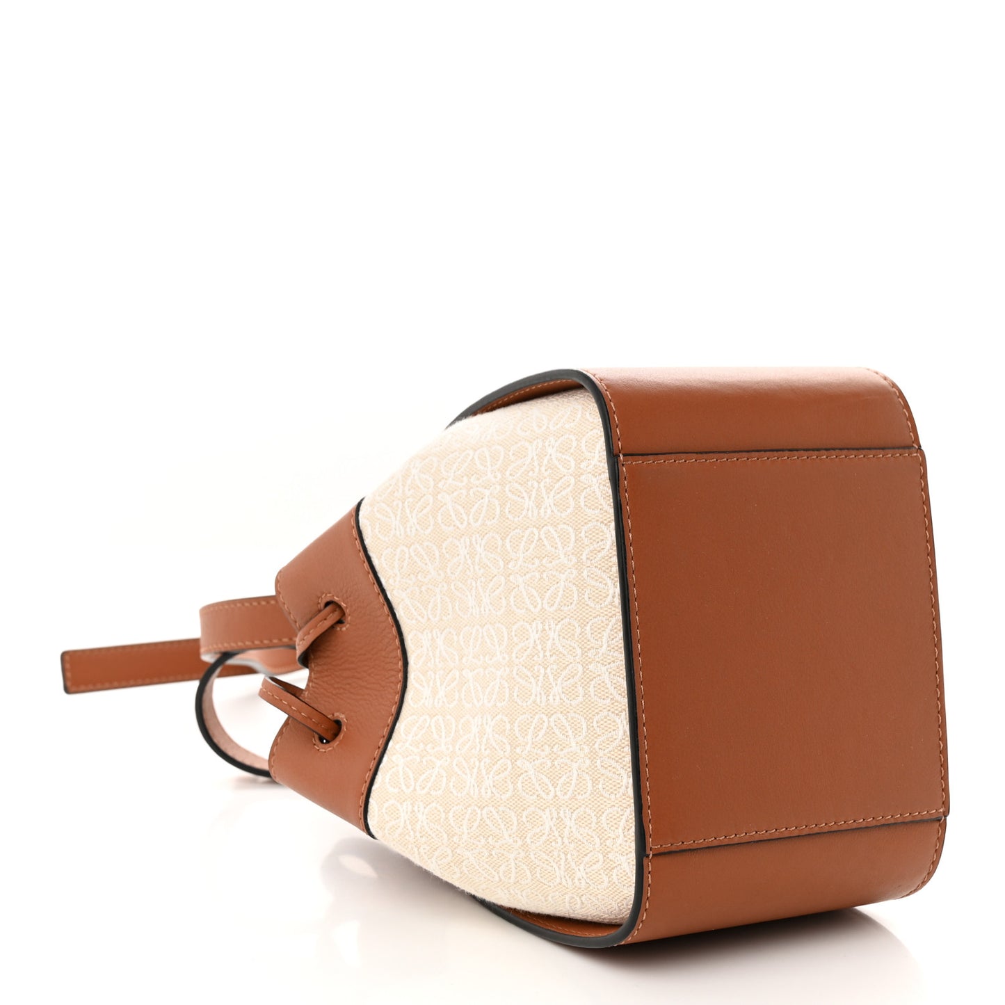 Calfskin Canvas Mini Hammock Shoulder Bag Natural Tan