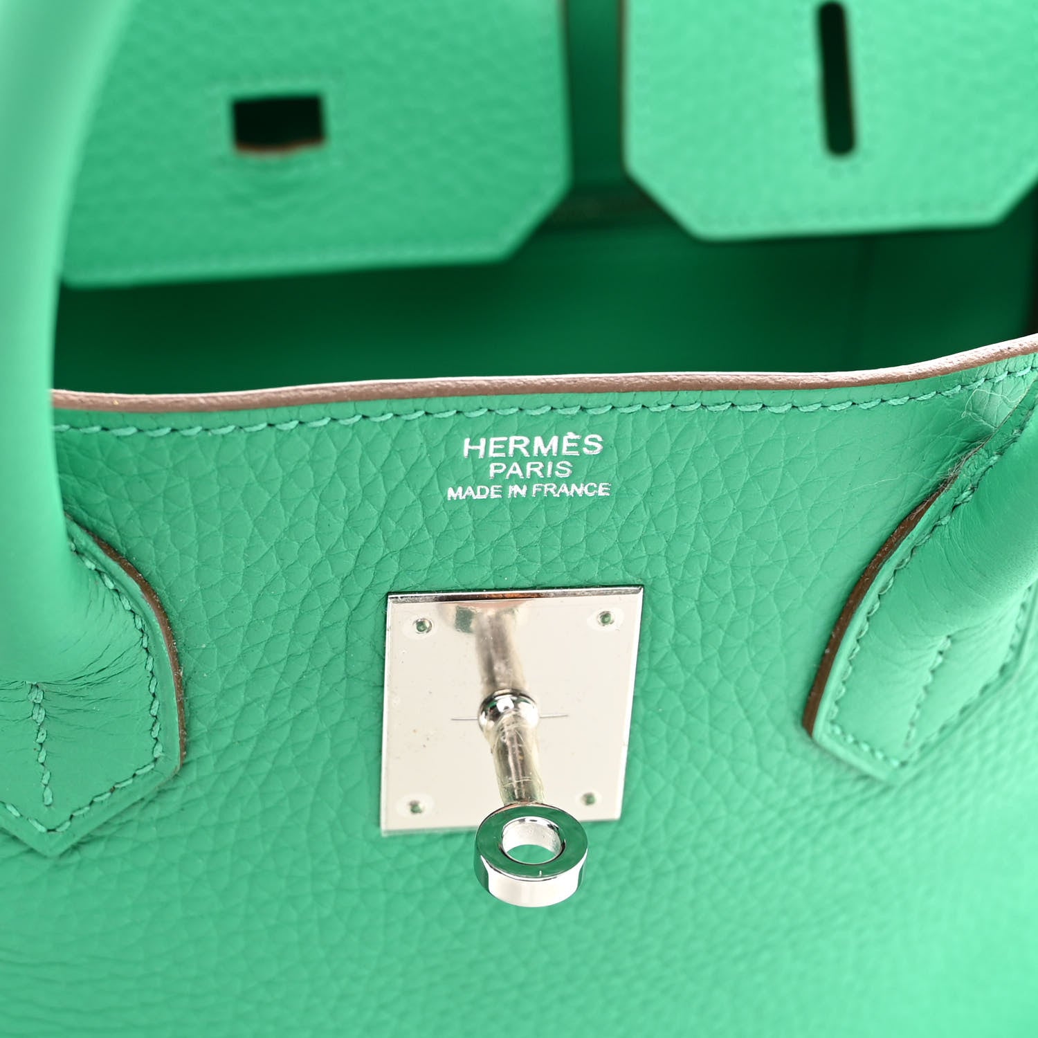 Hermes Taurillon Clemence Birkin 30 Menthe 6 of 12