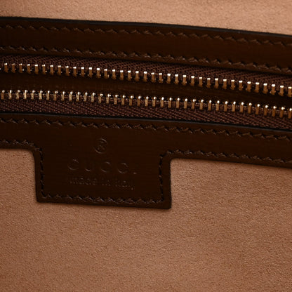 Gucci GG Supreme Monogram Azalea Calfskin Web Medium Jackie 1961 Hobo Beige Ebony Brown Sugar 6 of 9