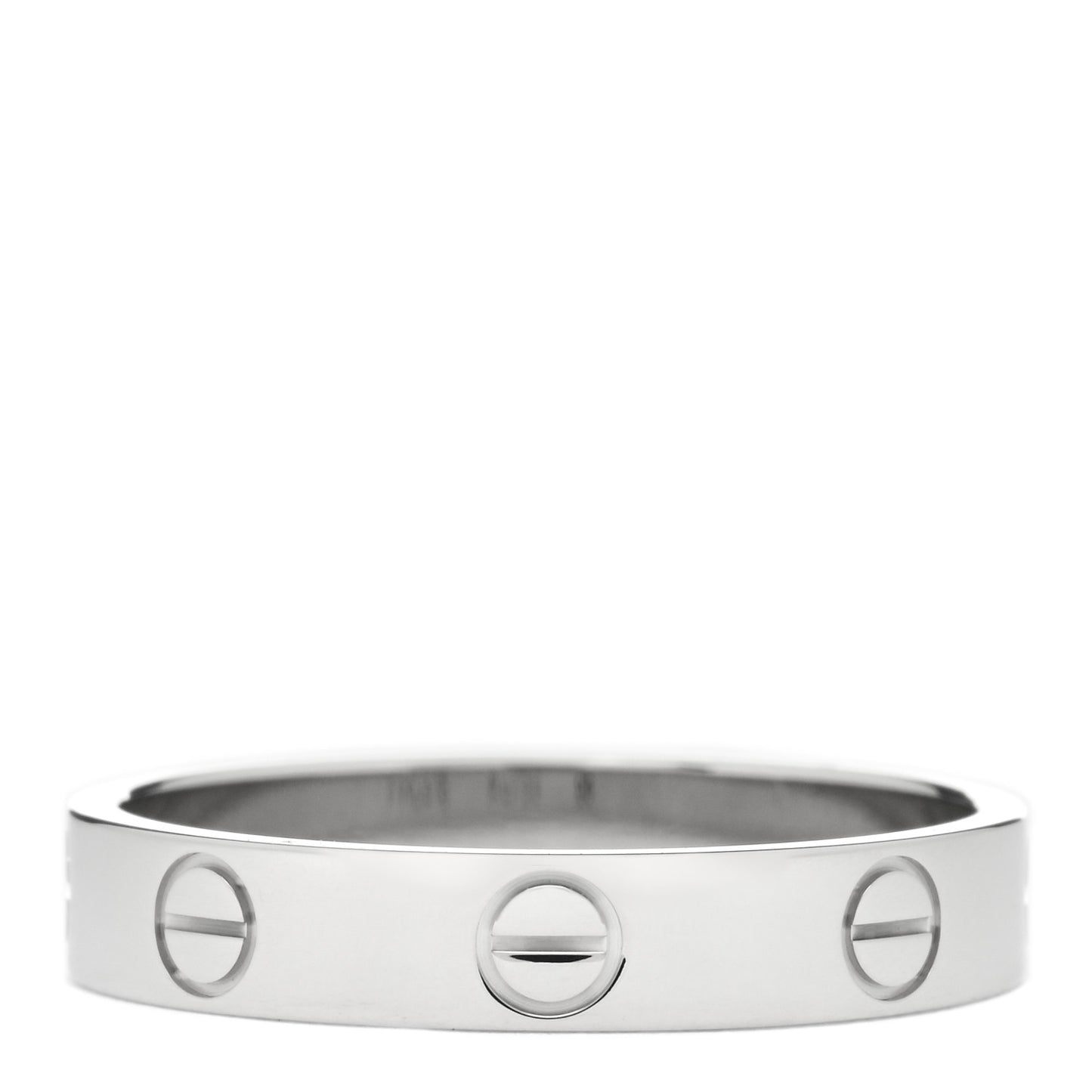 18K White Gold 3.5mm LOVE Wedding Band Ring 54 6.75