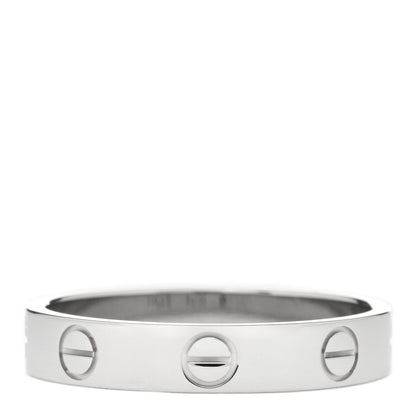 Cartier 18K White Gold 3.5mm LOVE Wedding Band Ring 54 6.75 3 of 4