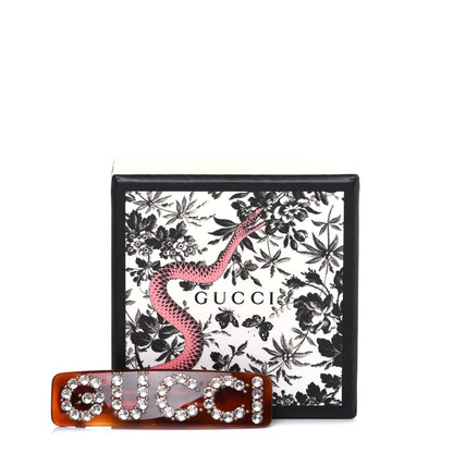 Gucci Resin Crystal Single Hair Barrette Tortoiseshell 6 of 6