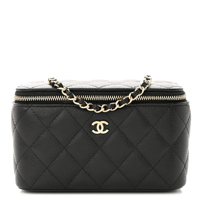 Chanel Caviar Quilted Small Vanity Case With Chain Black 1 of 11