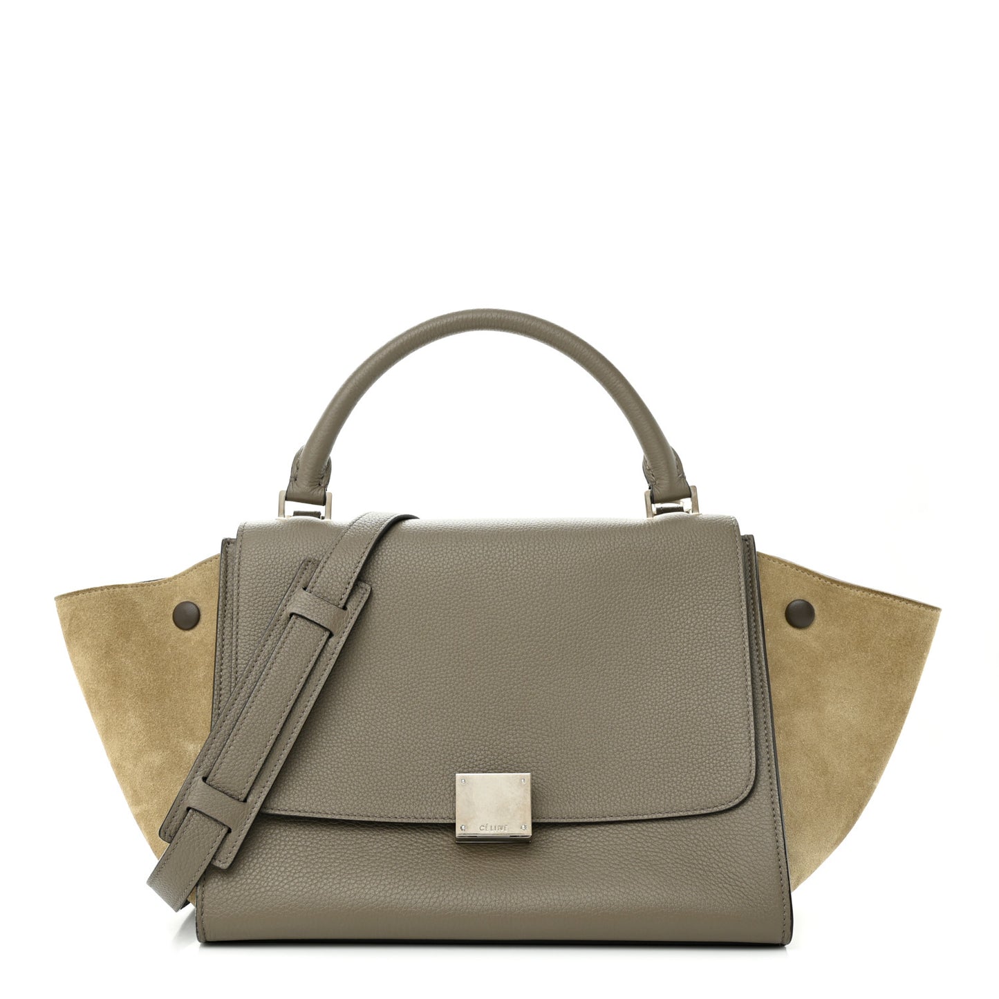 Drummed Calfskin Suede Small Trapeze Souris