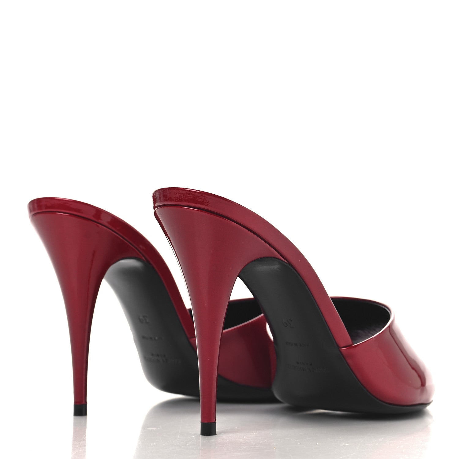 Saint Laurent Vernice Gloss La 16 95 Mule Sandals 39 Tibet Red 5 of 10