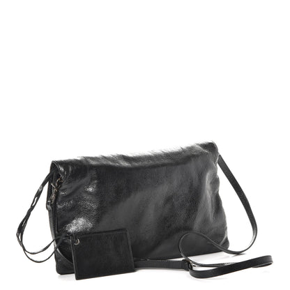Balenciaga Agneau Classic Hardware Envelope Strap Clutch Black 3 of 8