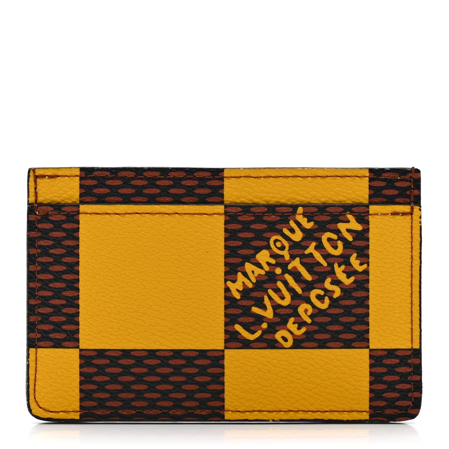 Louis Vuitton Damier Pop Porte Cartes Simple Card Holder Yellow 2 of 14