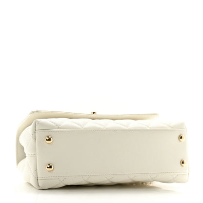 Chanel Caviar Quilted Mini Coco Handle Flap White 4 of 12