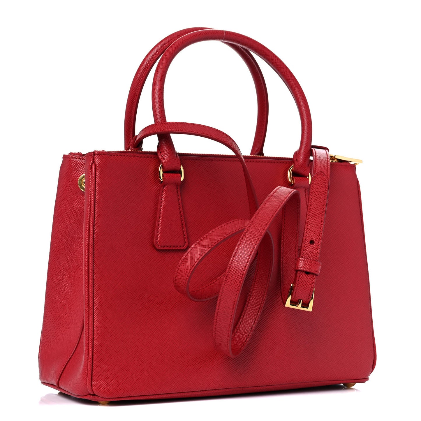Saffiano Small Galleria Double Zip Tote Fuoco