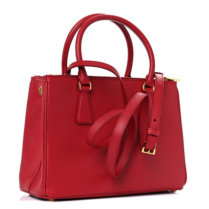Prada Saffiano Small Galleria Double Zip Tote Fuoco 3 of 13