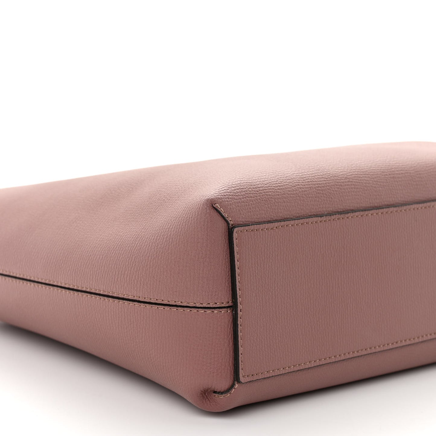 Grainy Calfskin Haymarket Check Medium Reversible Tote Dusty Pink