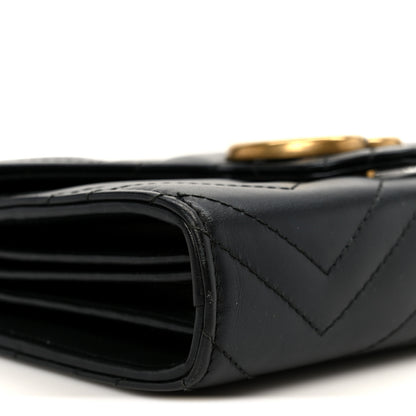 Gucci Calfskin Matelasse GG Marmont Chain Wallet Black 9 of 11